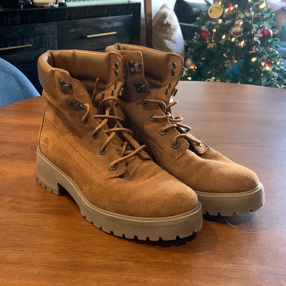 Timberland Shoes - SOLD Timberland Suede Platform Boots- Light Brown/Tan, 7.5 Women’s